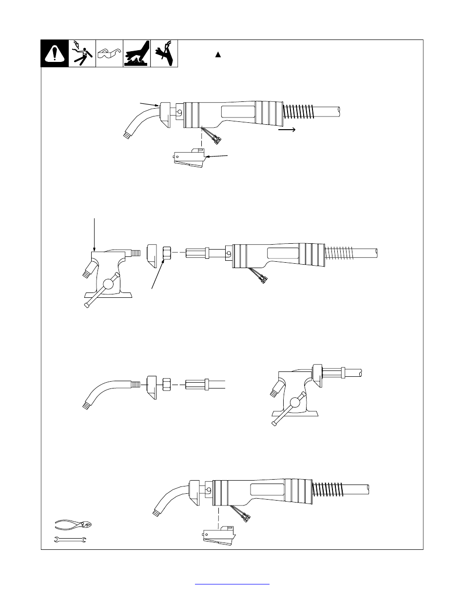 Replacing switch and/or head tube, 7. replacing switch and/or head tube | Hobart Welding Products HANDLER OM-925 217 694A User Manual | Page 31 / 52