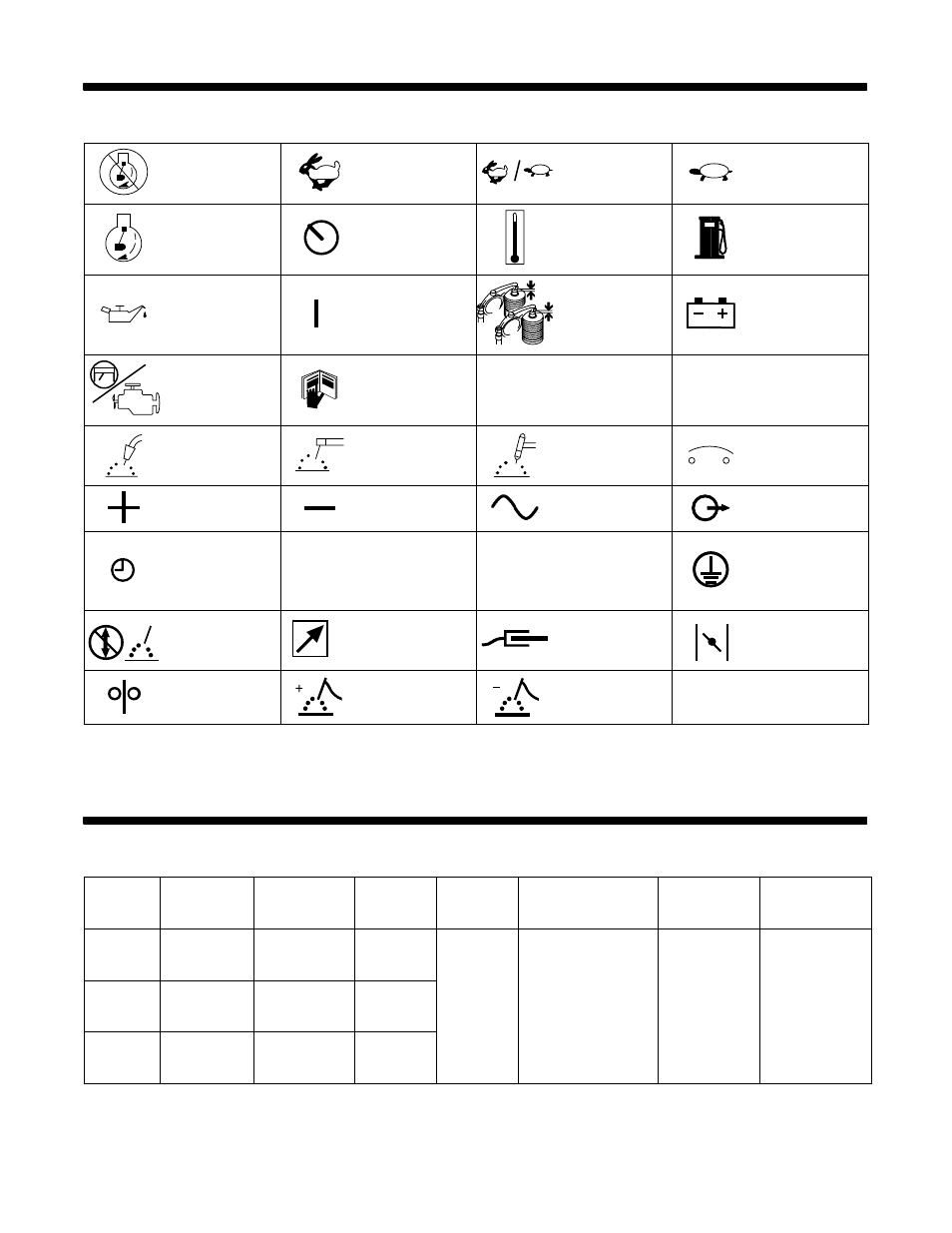 1. symbol definitions, 1. weld, power, and engine specifications | Hobart Welding Products ARCSTAR OM-486 User Manual | Page 13 / 52