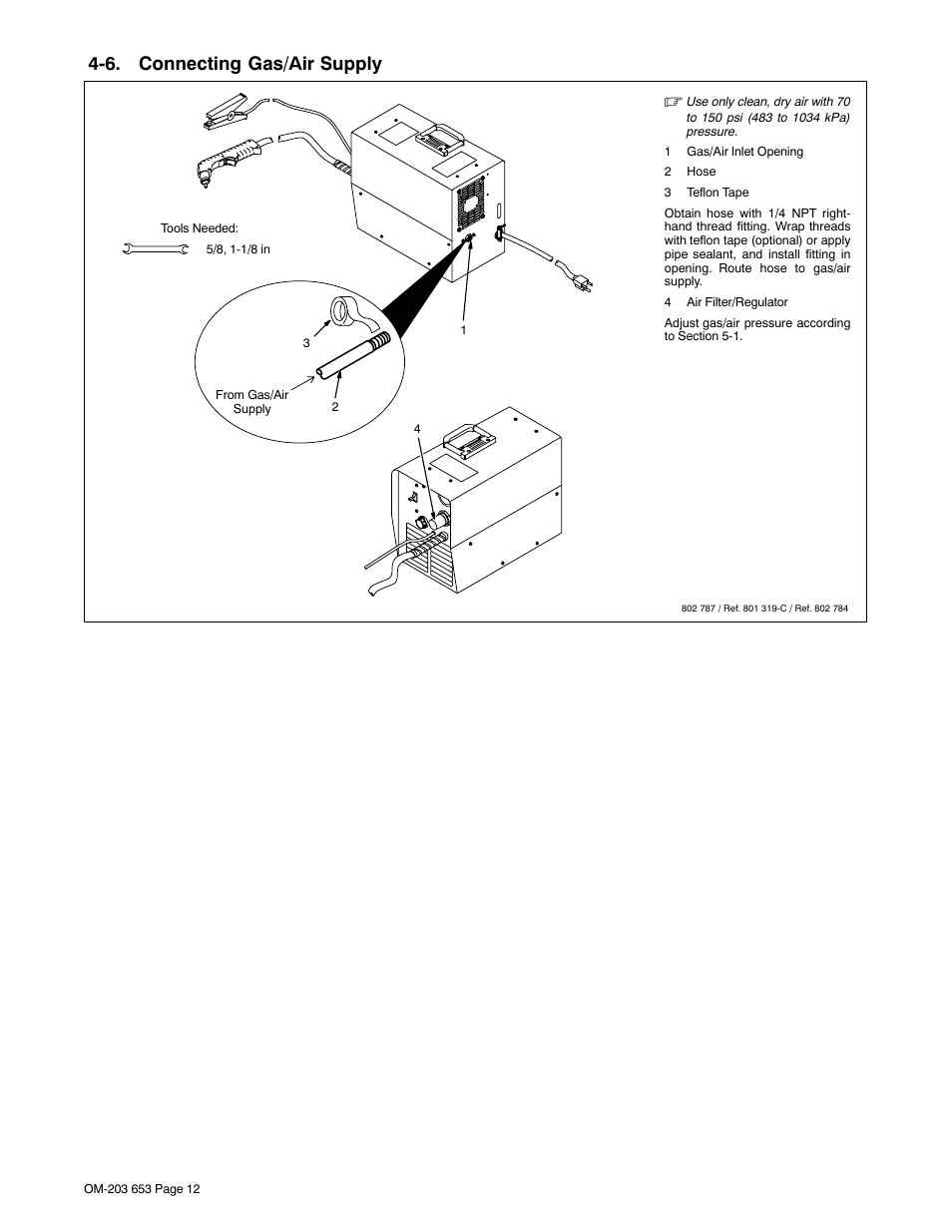 6. connecting gas/air supply | Hobart Welding Products AIRFORCE ICE-27C User Manual | Page 16 / 36