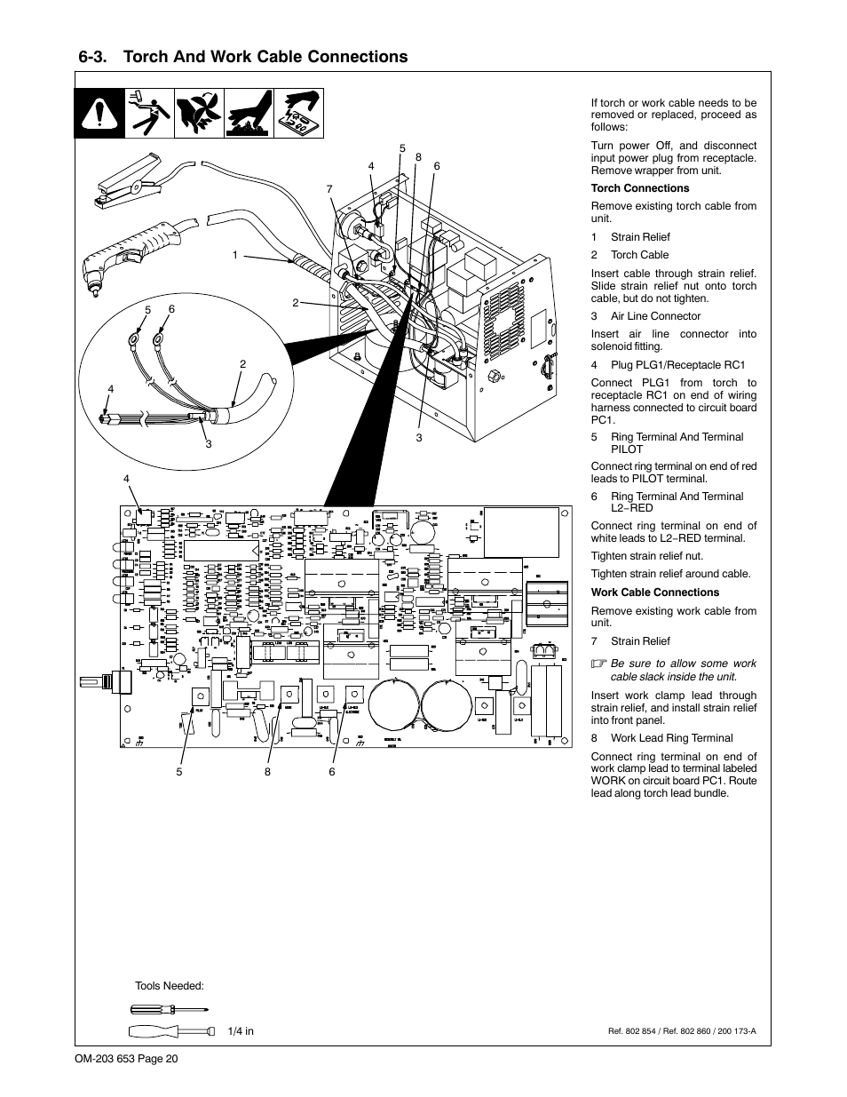 3. torch and work cable connections | Hobart Welding Products AIRFORCE ICE-27C User Manual | Page 24 / 36