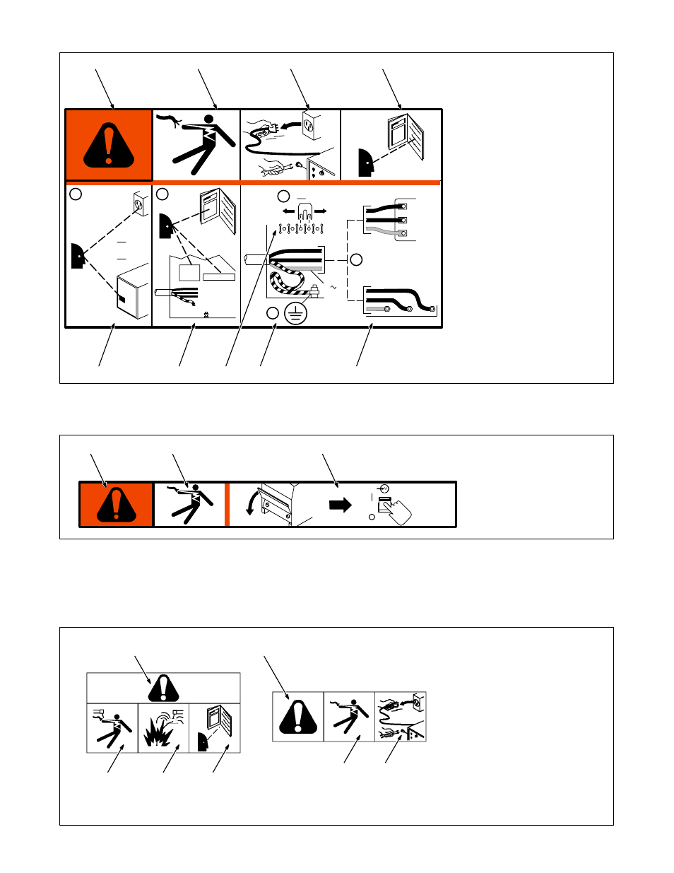 2. input connection label, 3. electric shock and airflow label, 4. nameplate safety symbols | Hobart Welding Products BETASTICK 500 User Manual | Page 14 / 36