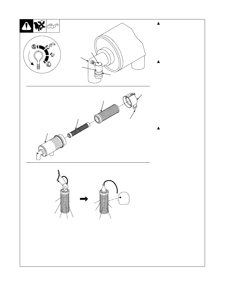 3. servicing air cleaner | Hobart Welding Products CONTRACTOR 3225D User Manual | Page 30 / 60