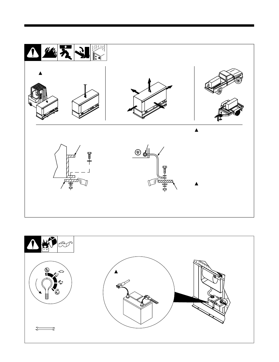 1. installing welding generator, 2. connecting the battery | Hobart Welding Products POWERPAK OM-478 User Manual | Page 20 / 84