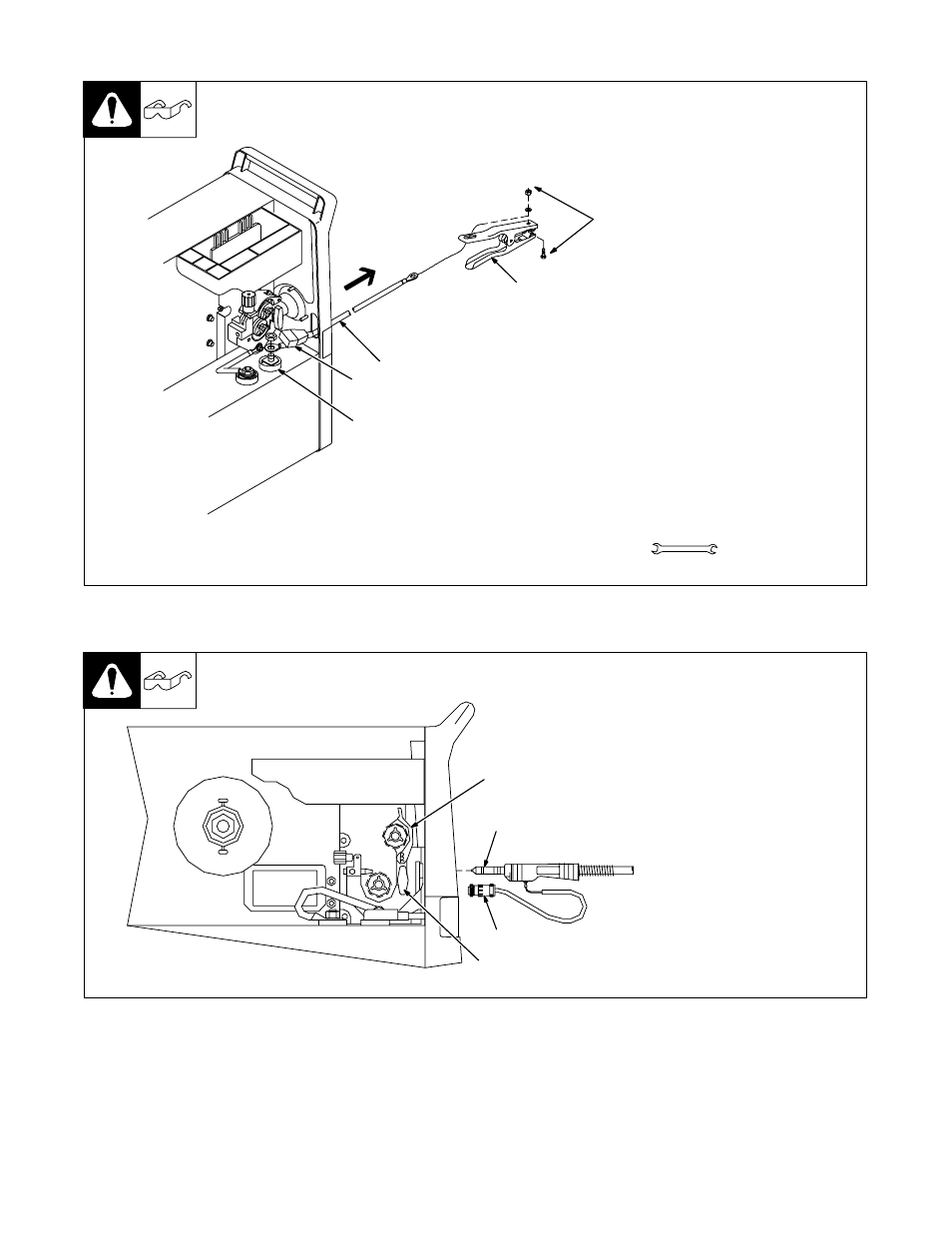 5. installing work clamp, 6. installing welding gun, 7. connecting olympic 30a gun | Hobart Welding Products IRONMAN OM-198 683C User Manual | Page 15 / 44