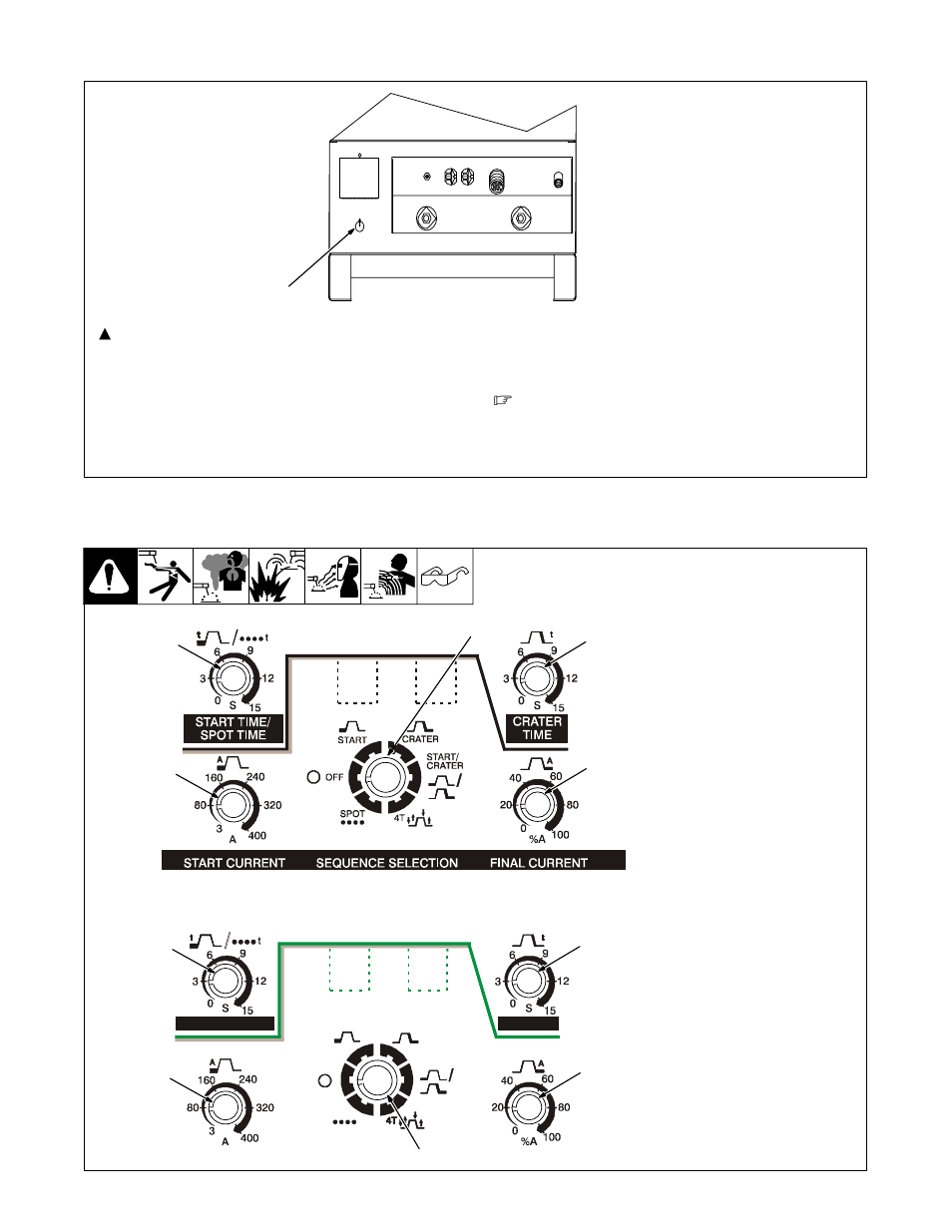 13. high frequency control, 14. optional sequence controls | Hobart Welding Products CYBERTIG 350LX User Manual | Page 32 / 52