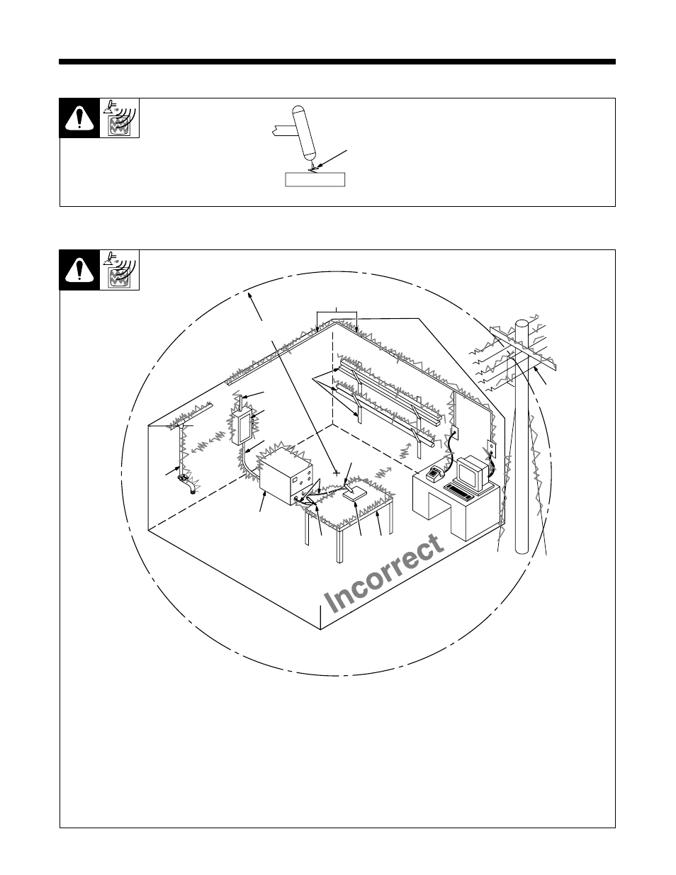 1. welding processes requiring high frequency, 2. incorrect installation | Hobart Welding Products CYBERTIG 350LX User Manual | Page 44 / 52