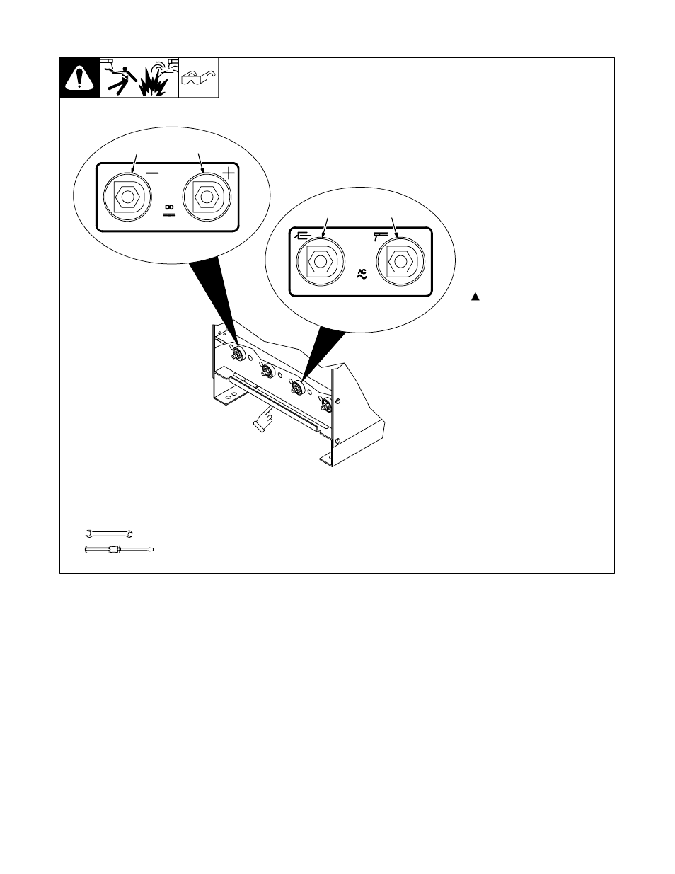 7. connecting to weld output terminals | Hobart Welding Products CYBERSTICK OM-314 User Manual | Page 16 / 28