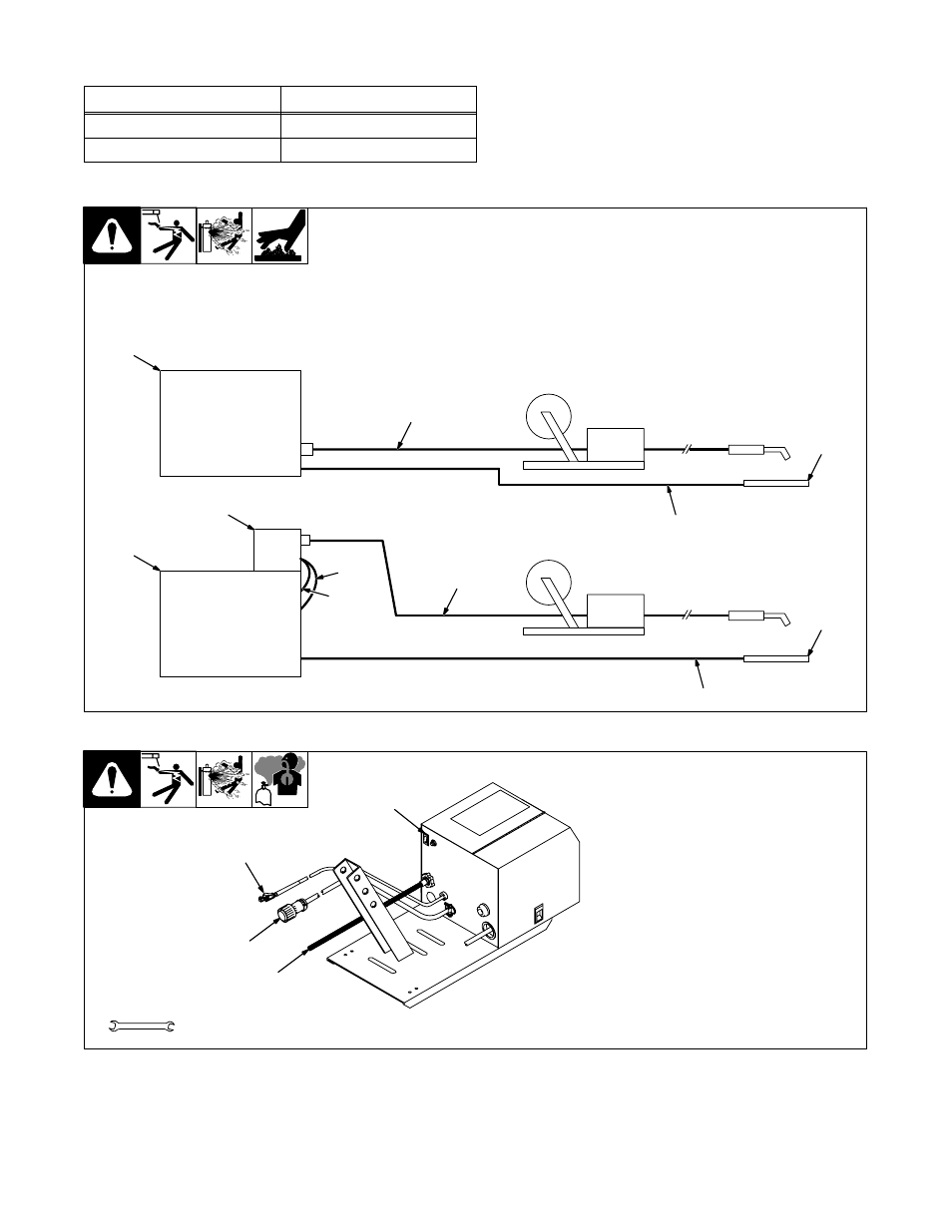 3. gun recommendation table, 4. equipment connection diagrams | Hobart Welding Products OLYMPIC 22A OM-193 472F User Manual | Page 14 / 32