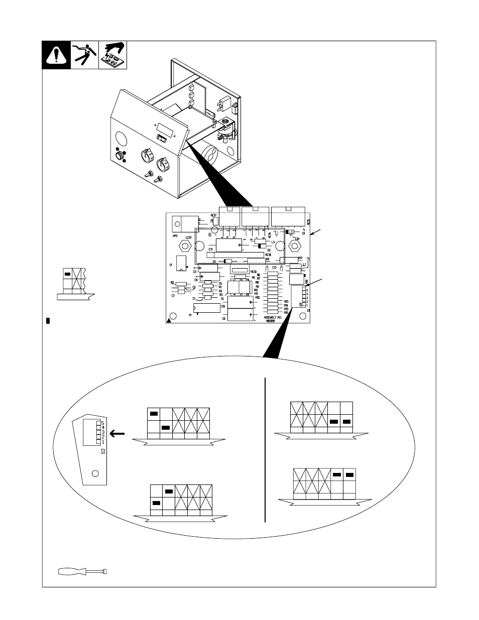 8. optional meter circuit board settings | Hobart Welding Products OLYMPIC 22A OM-193 472F User Manual | Page 16 / 32