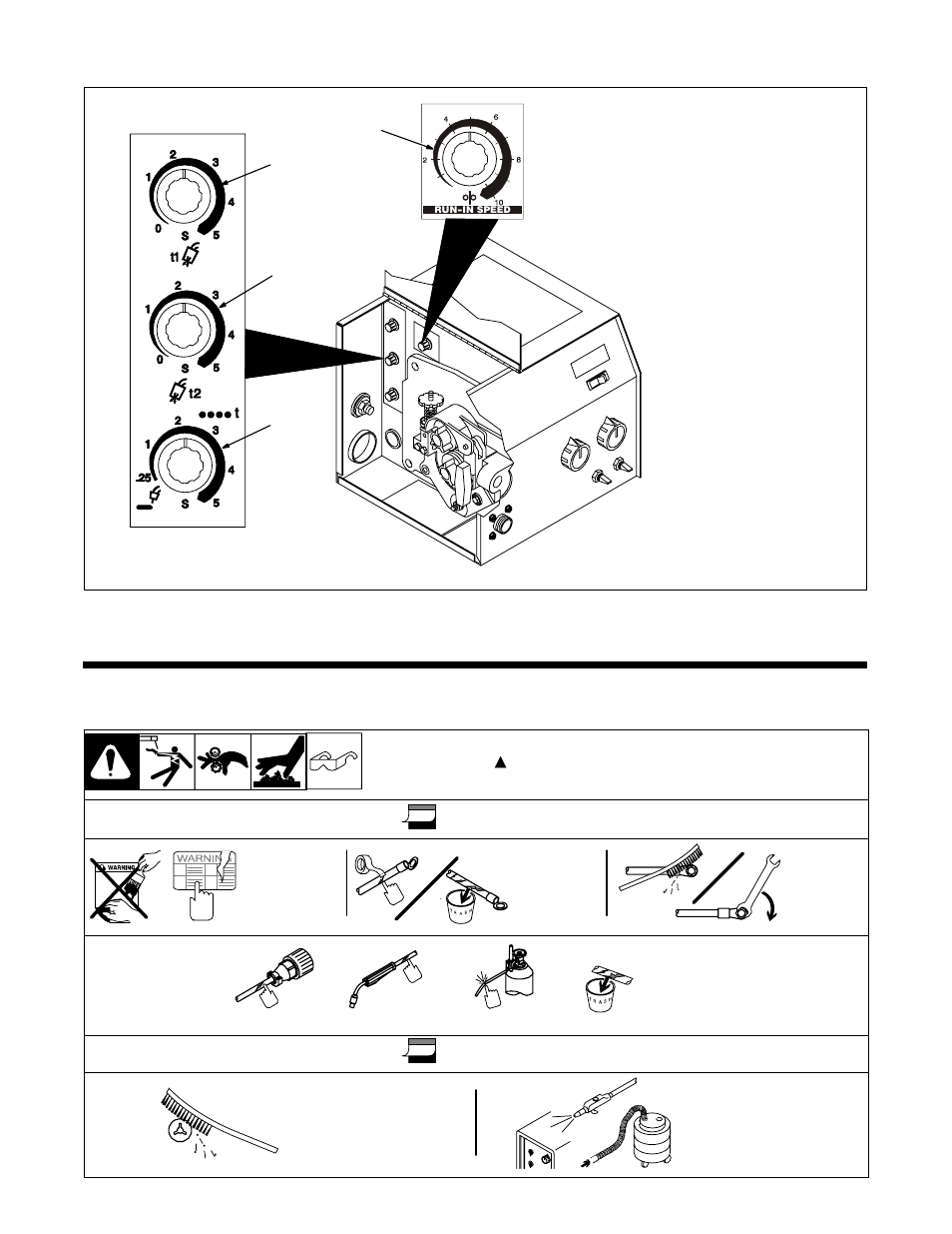 2. optional side panel controls, 1. routine maintenance, 3 months | 6 months | Hobart Welding Products OLYMPIC 22A OM-193 472F User Manual | Page 21 / 32