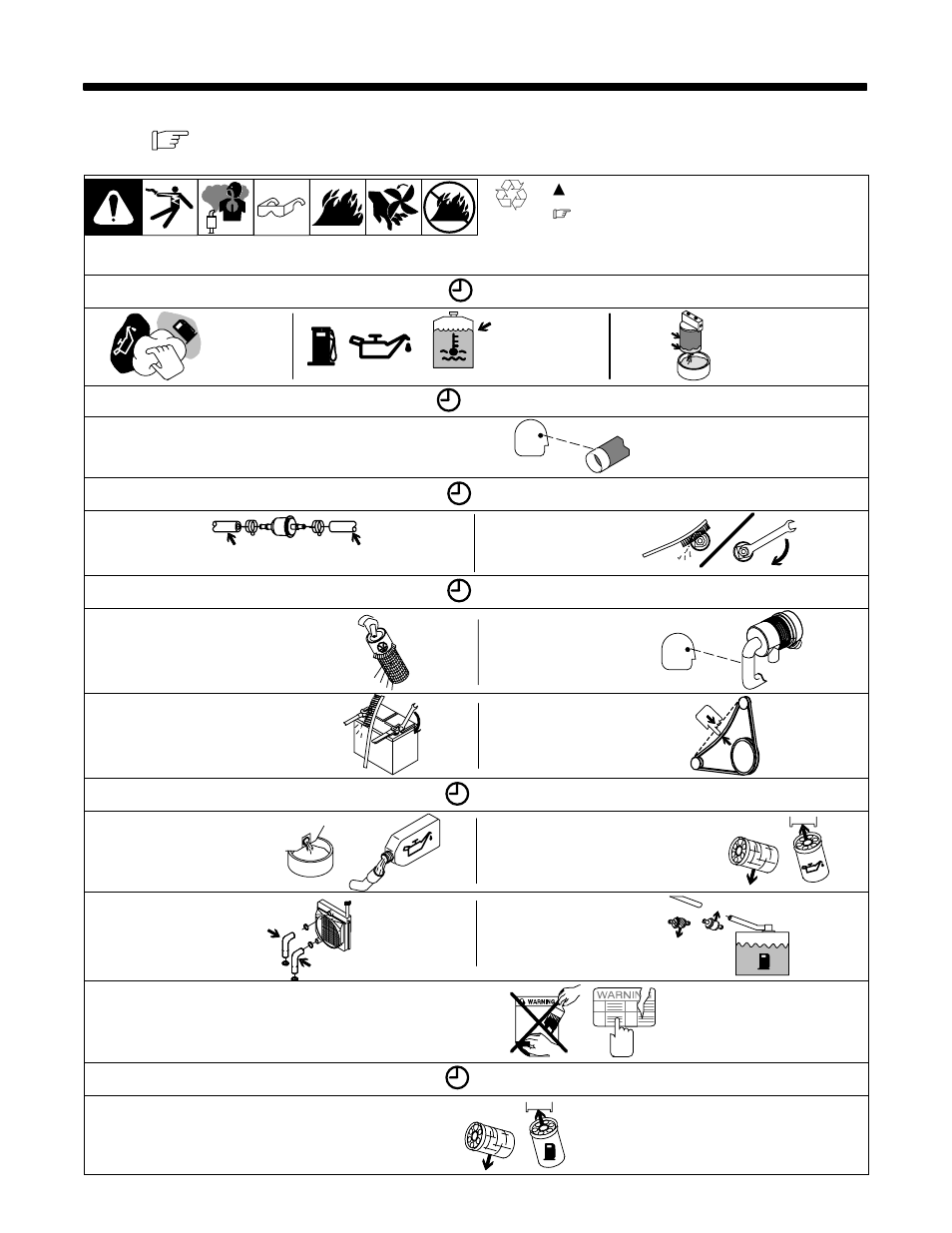 1. routine maintenance, 20 h, 50 h | 100 h, 200 h, 400 h | Hobart Welding Products CONTRACTOR 3025 User Manual | Page 28 / 64