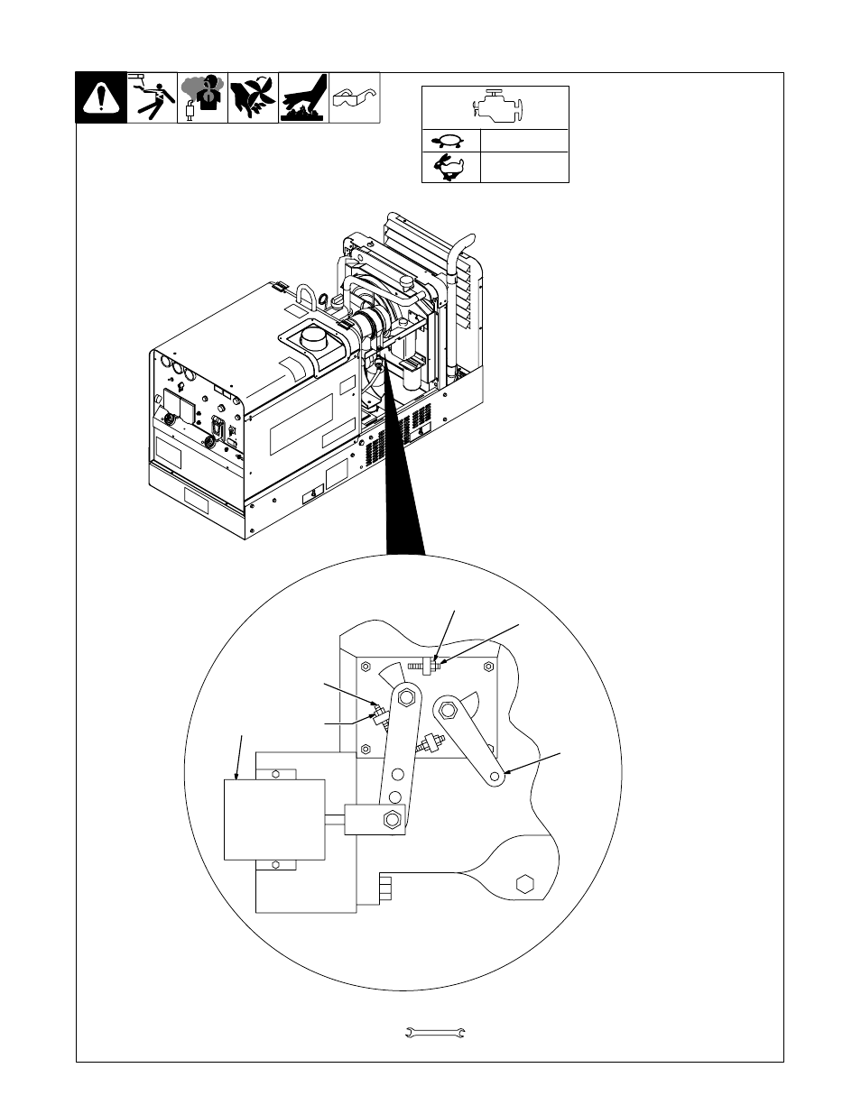 7. adjusting engine speed | Hobart Welding Products CONTRACTOR 3025 User Manual | Page 34 / 64