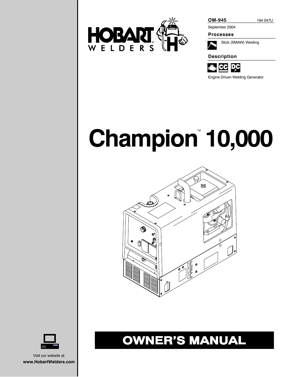 Hobart Welding Products CHAMPION 10 User Manual | 64 pages