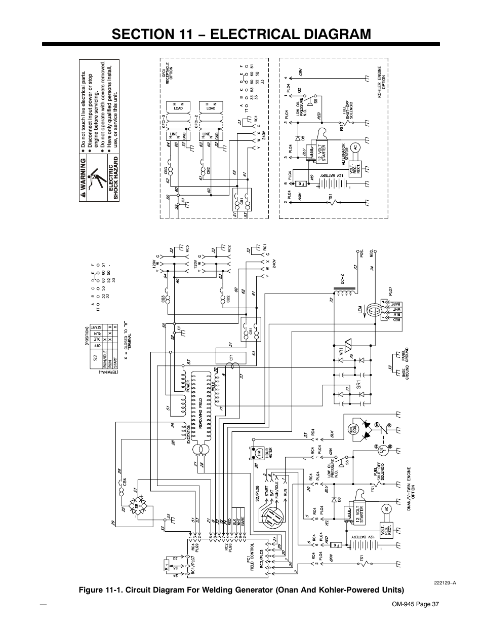 Section 11 − electrical diagram | Hobart Welding Products CHAMPION 10 User Manual | Page 41 / 64