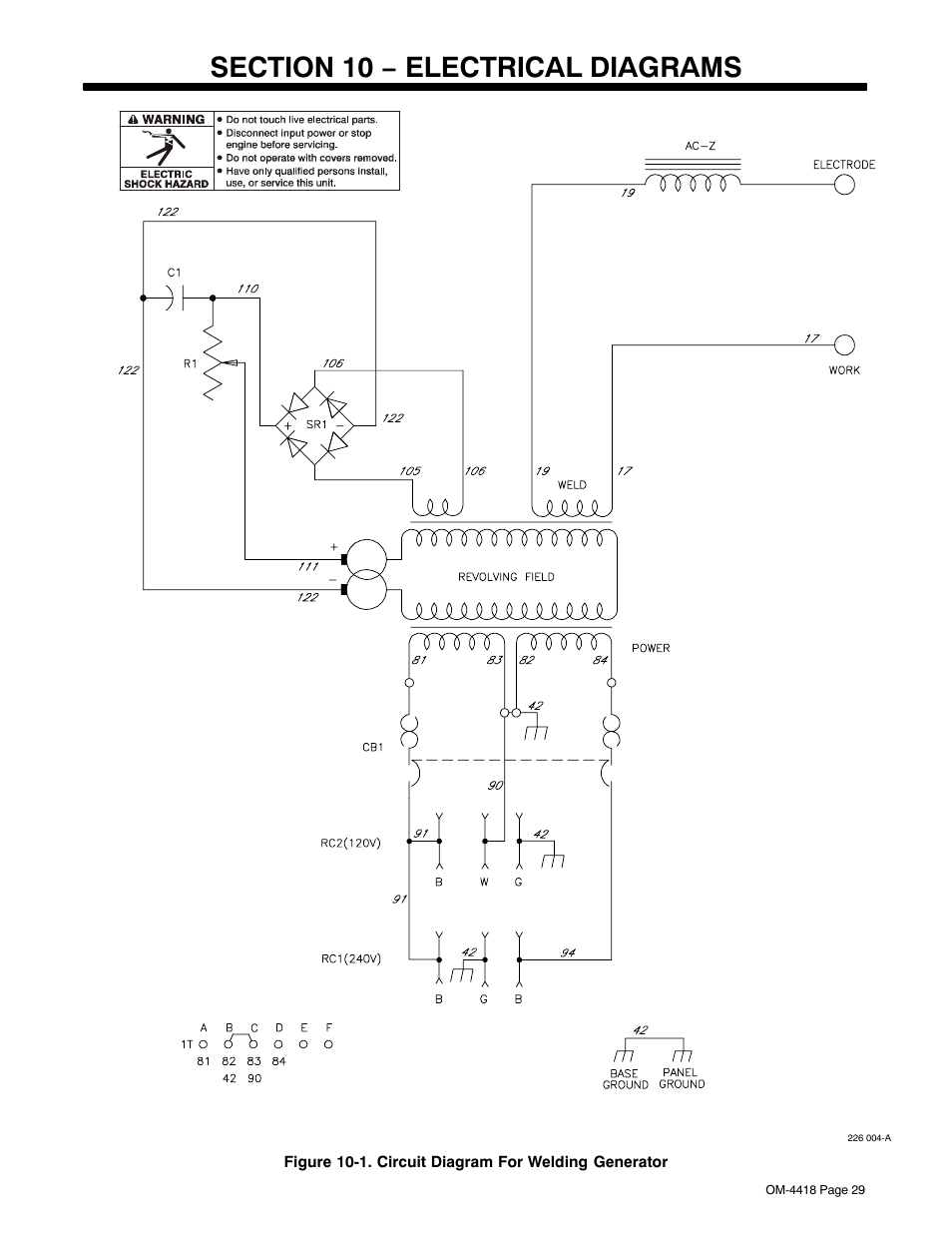 Section 10 − electrical diagrams | Hobart Welding Products CHAMPION 4500 User Manual | Page 33 / 54