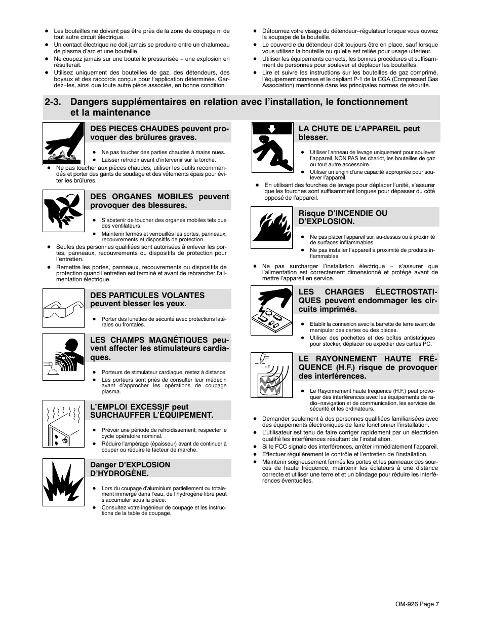 Et la maintenance | Hobart Welding Products AirForce 625 And ICE-40C Torch User Manual | Page 11 / 40