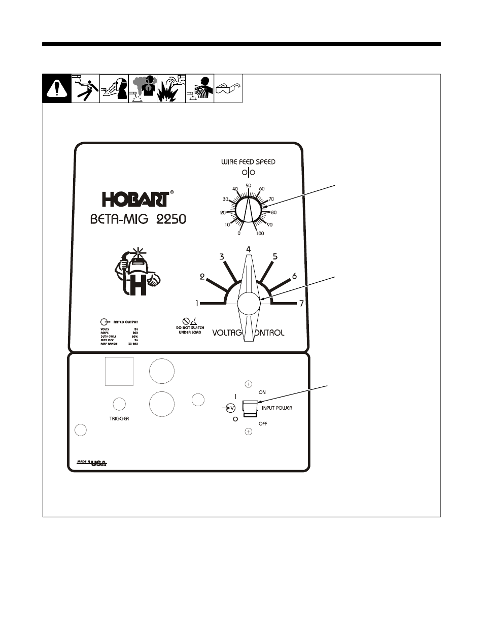 1. controls | Hobart Welding Products BETA-MIG 2250 User Manual | Page 20 / 40