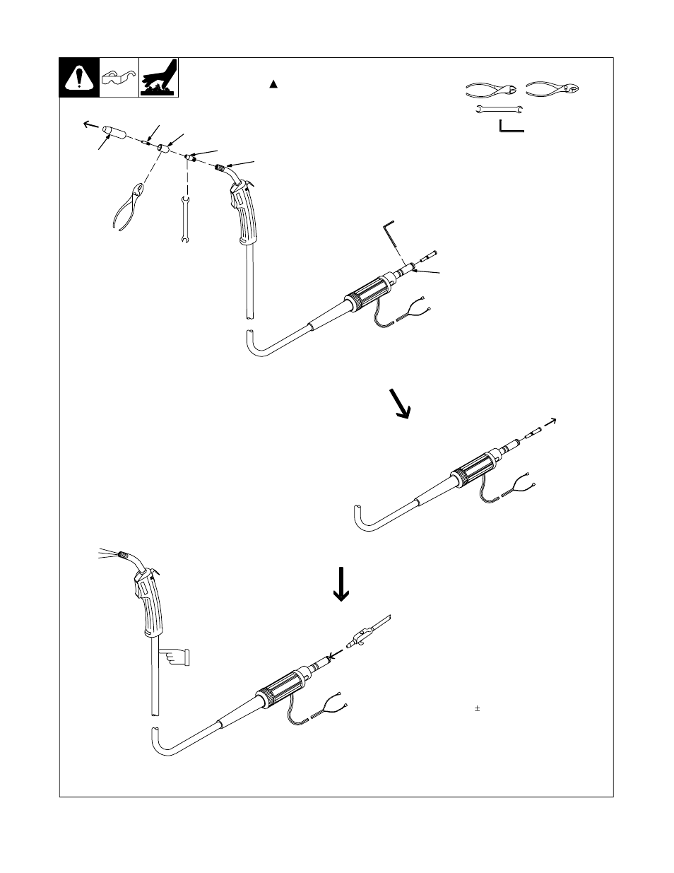 5. cleaning or replacing piecemaker 20-a gun liner | Hobart Welding Products BETA-MIG 2250 User Manual | Page 24 / 40