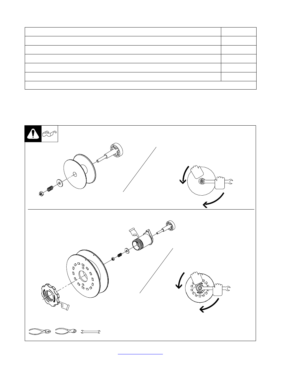Electrical service guide for 230 vac model, Installing wire spool and adjusting hub tension, 8. electrical service guide for 230 vac model | 9. installing wire spool and adjusting hub tension | Hobart Welding Products TM-944C User Manual | Page 13 / 48