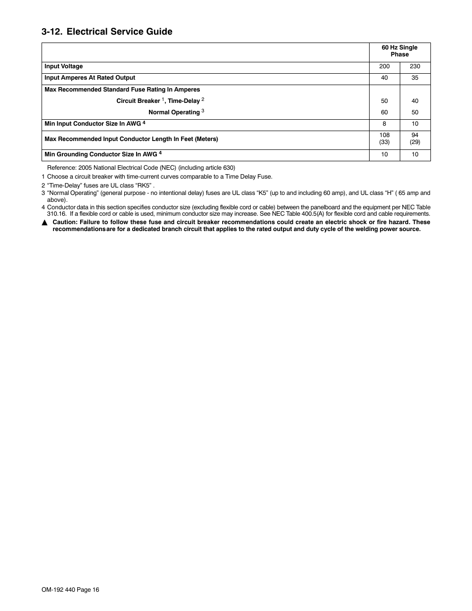 12. electrical service guide | Hobart Welding Products IRONMAN 250 User Manual | Page 20 / 56