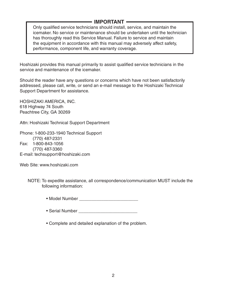 Hoshizaki FD-1001MWH(-C)  EN User Manual | Page 2 / 103