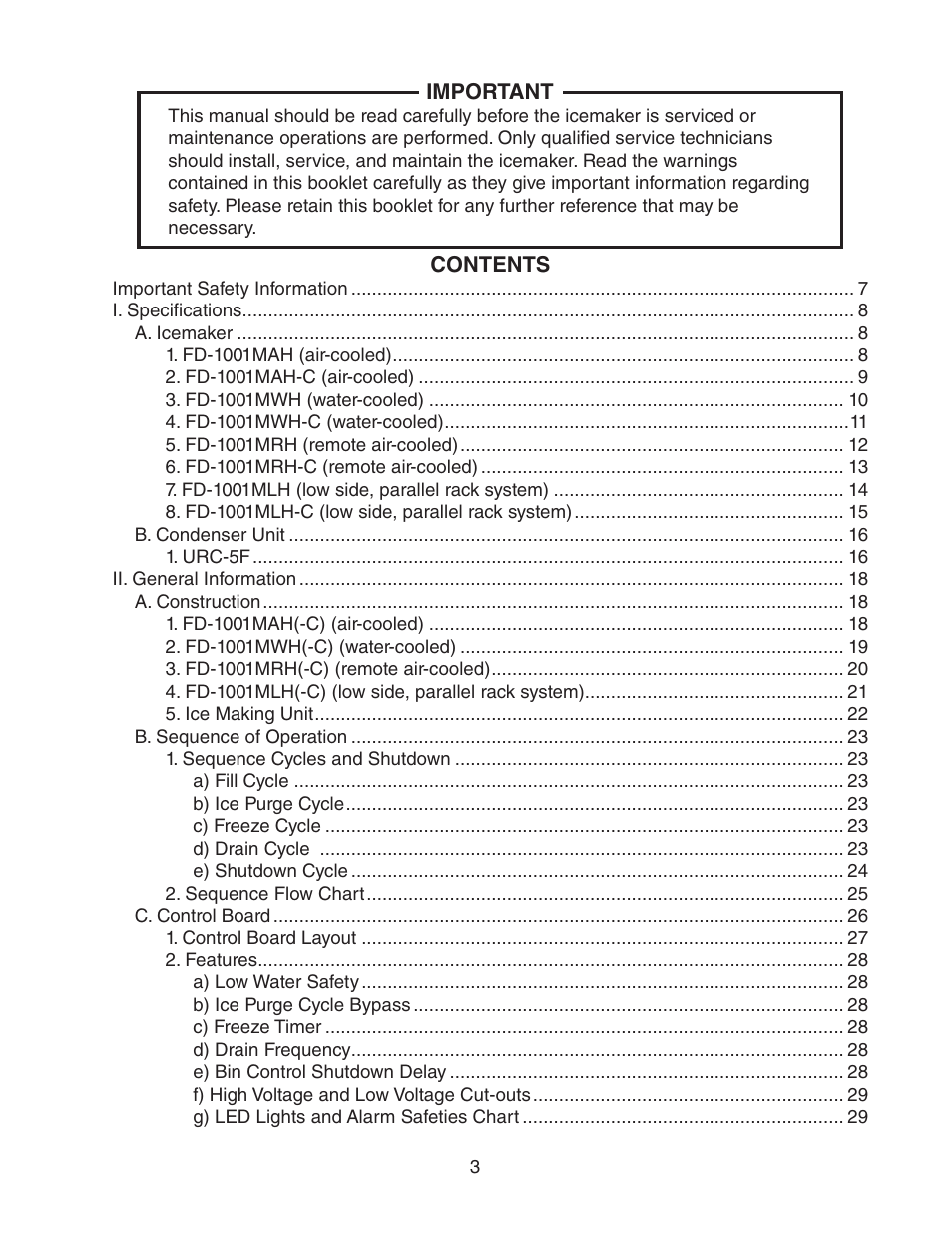 Hoshizaki FD-1001MWH(-C)  EN User Manual | Page 3 / 103