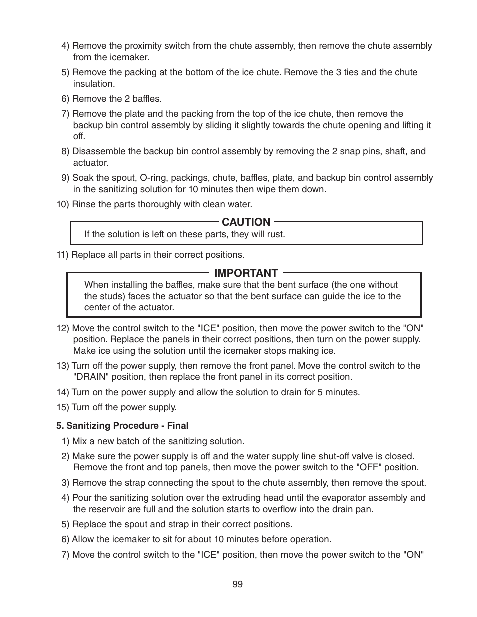 Sanitizing procedure - final | Hoshizaki FD-1001MWH(-C)  EN User Manual | Page 99 / 103