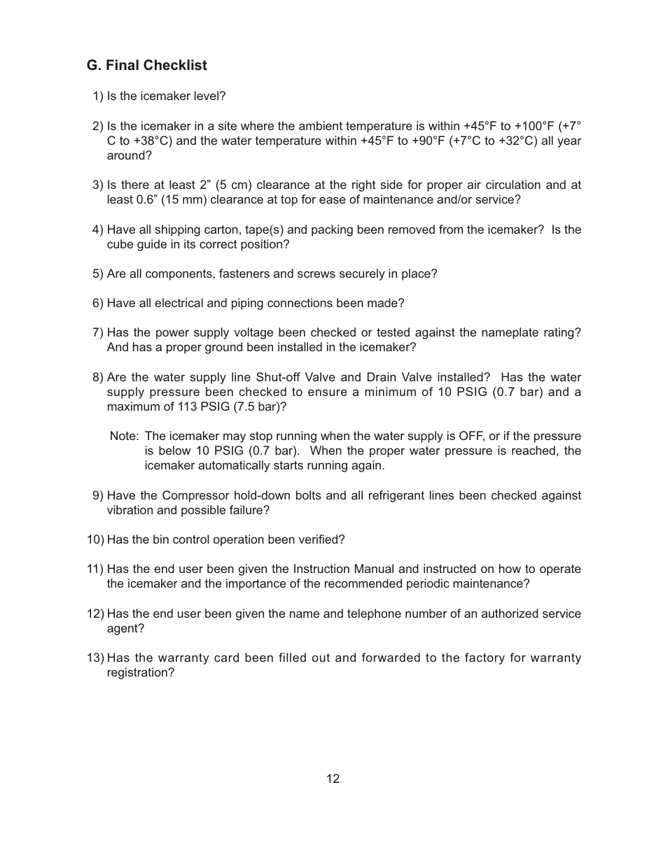 Hoshizaki SELF-CONTAINED CRESCENT CUBER L1F015102 User Manual | Page 15 / 22
