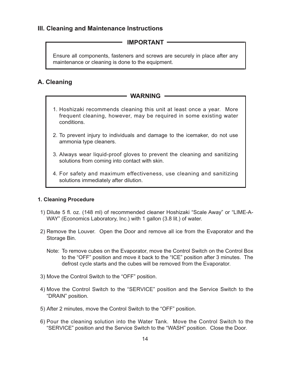 Hoshizaki SELF-CONTAINED CRESCENT CUBER L1F015102 User Manual | Page 17 / 22