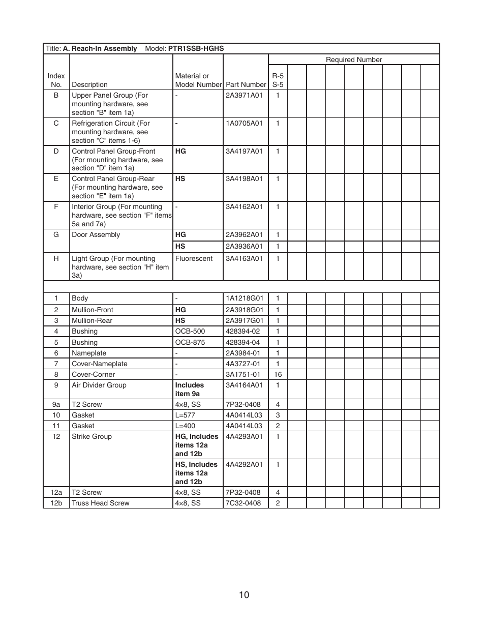 Hoshizaki PTR1SSB-FGFG User Manual | Page 10 / 47