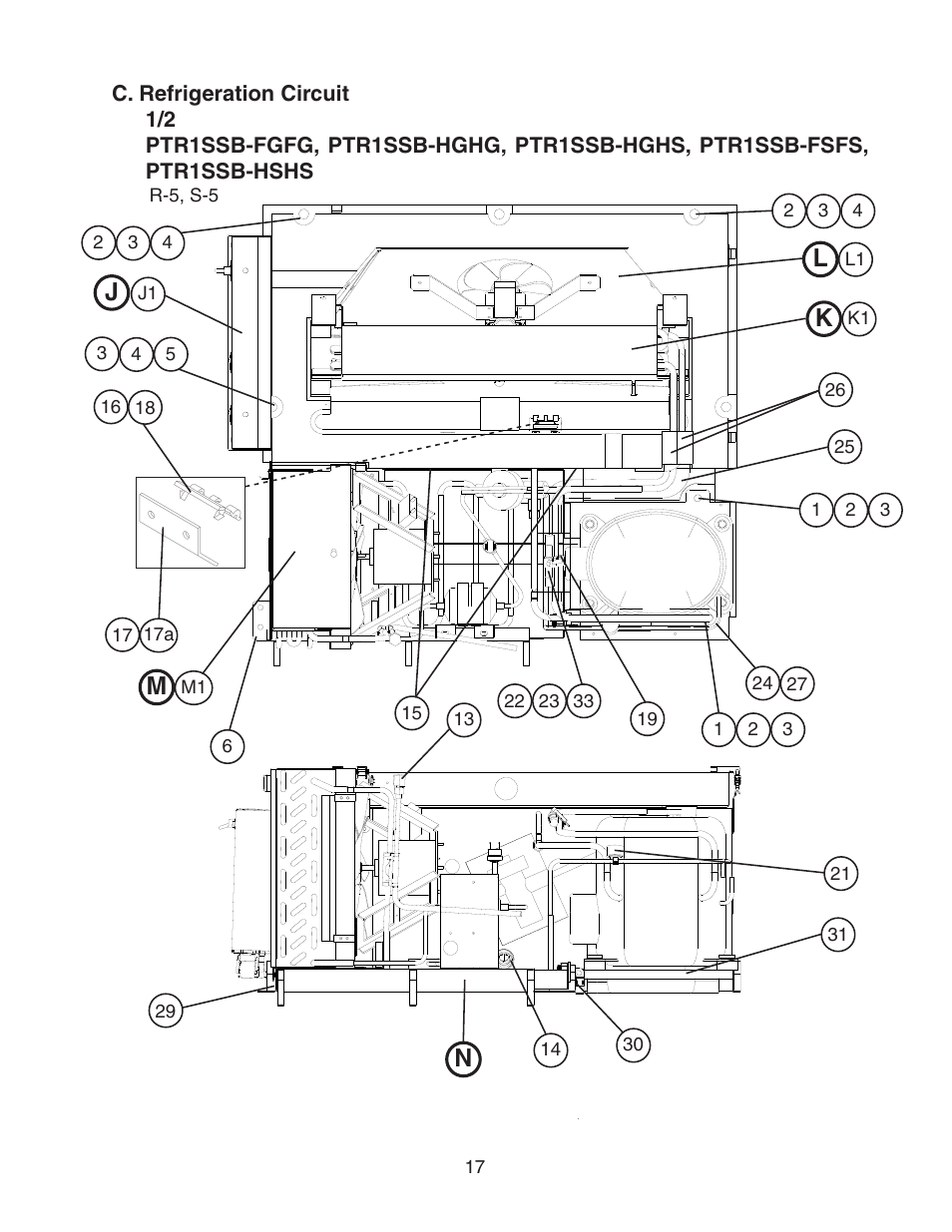 C. refrigeration circuit | Hoshizaki PTR1SSB-FGFG User Manual | Page 17 / 47