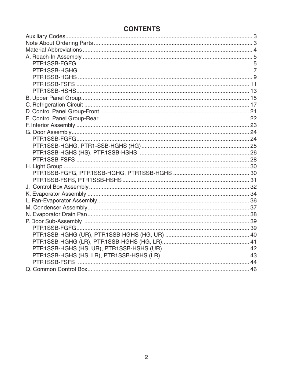 Hoshizaki PTR1SSB-FGFG User Manual | Page 2 / 47