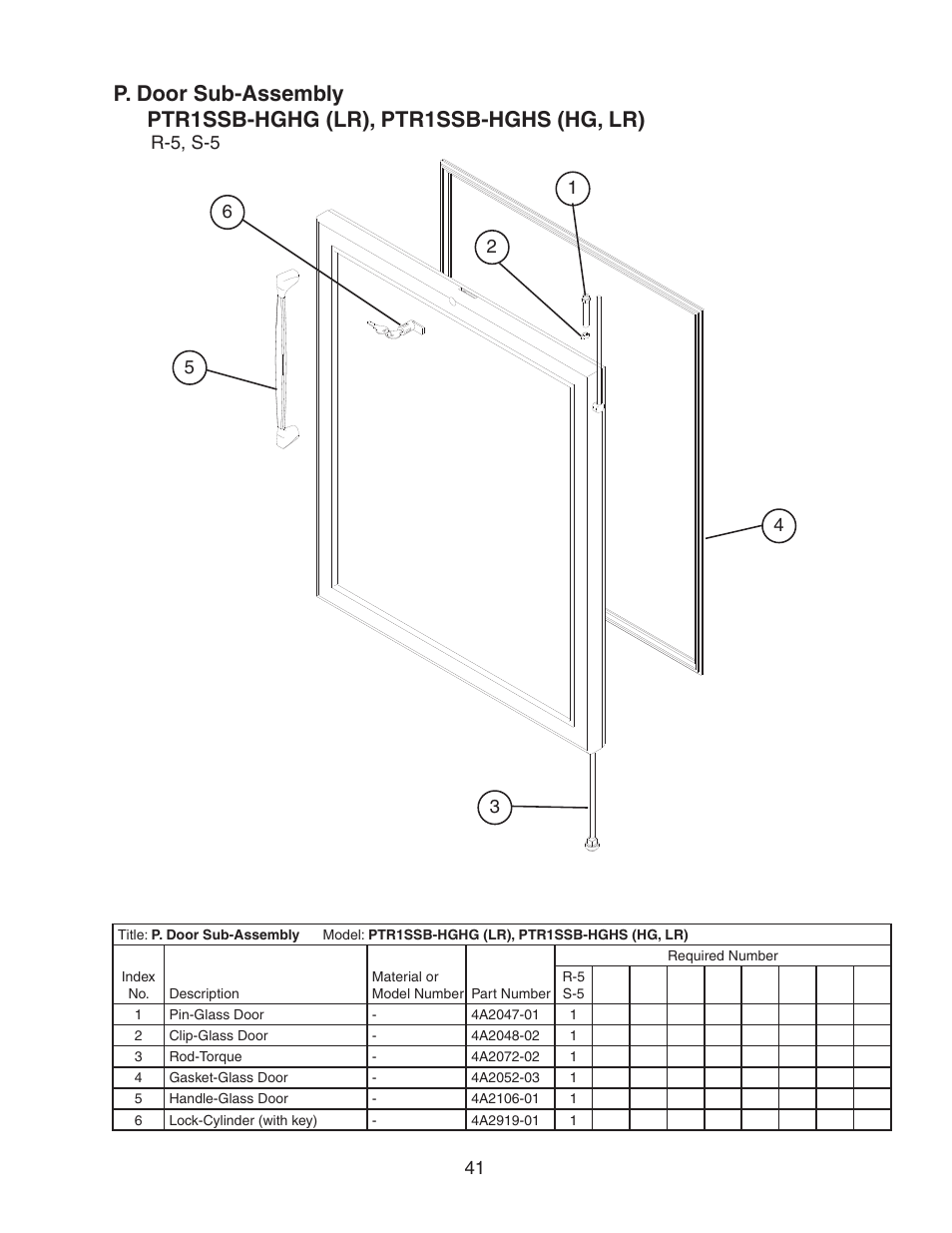 Ptr1ssb-hghg (lr), ptr1ssb-hghs (hg, lr) | Hoshizaki PTR1SSB-FGFG User Manual | Page 41 / 47