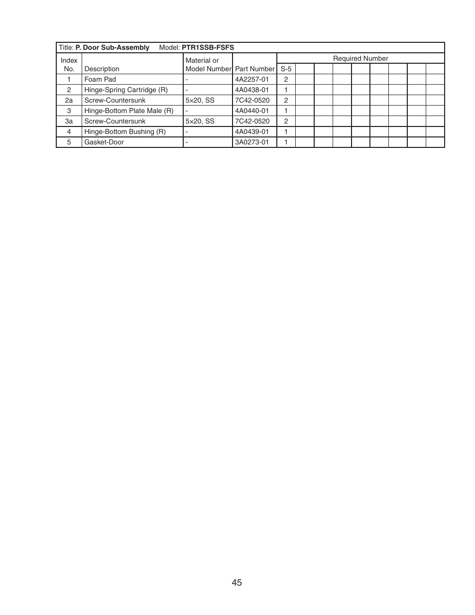 Hoshizaki PTR1SSB-FGFG User Manual | Page 45 / 47