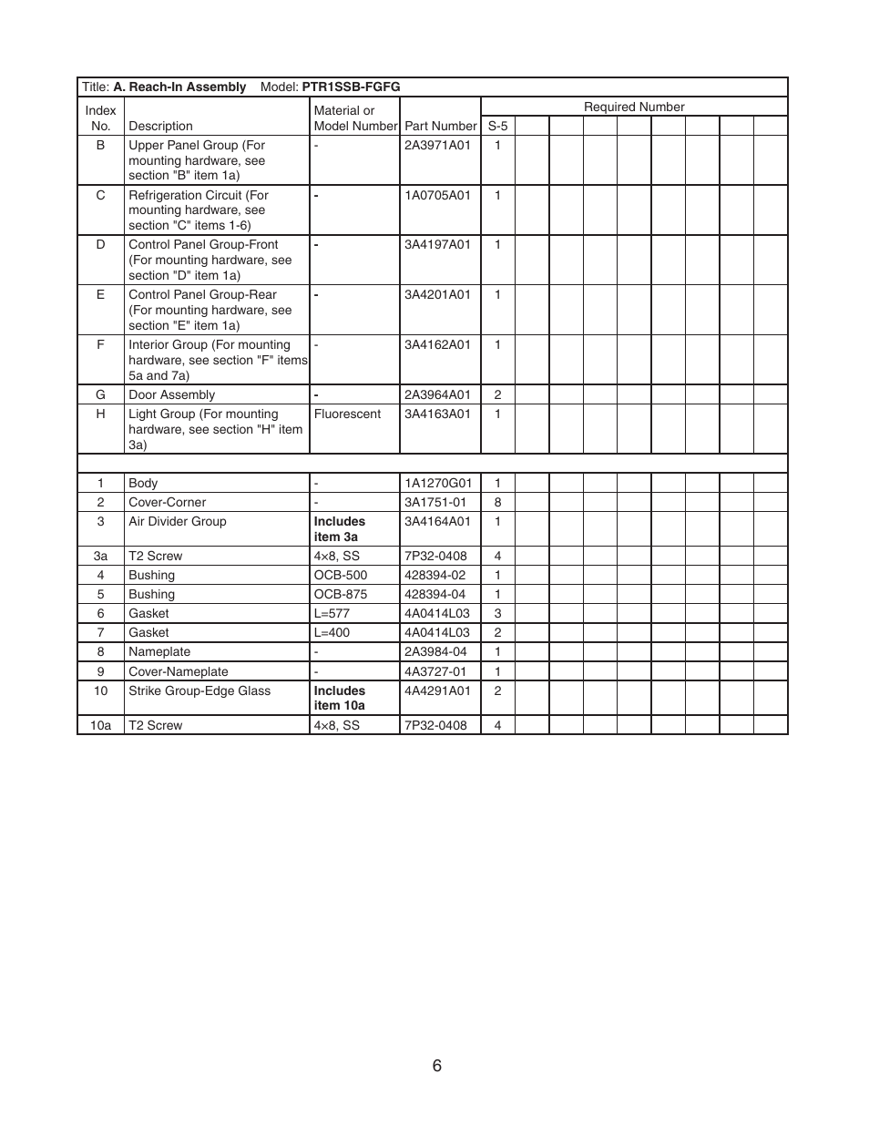 Hoshizaki PTR1SSB-FGFG User Manual | Page 6 / 47