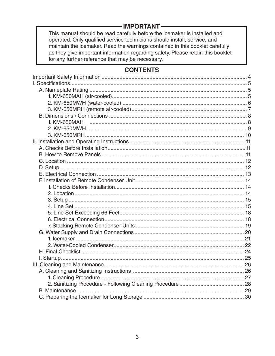 Hoshizaki KM-650MAH User Manual | Page 3 / 32