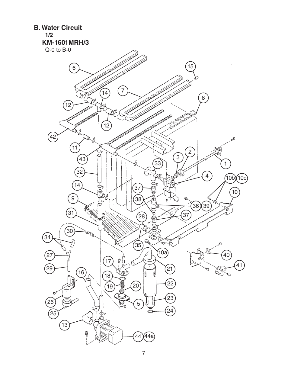 B. water circuit | Hoshizaki KM-1601MRH User Manual | Page 7 / 12