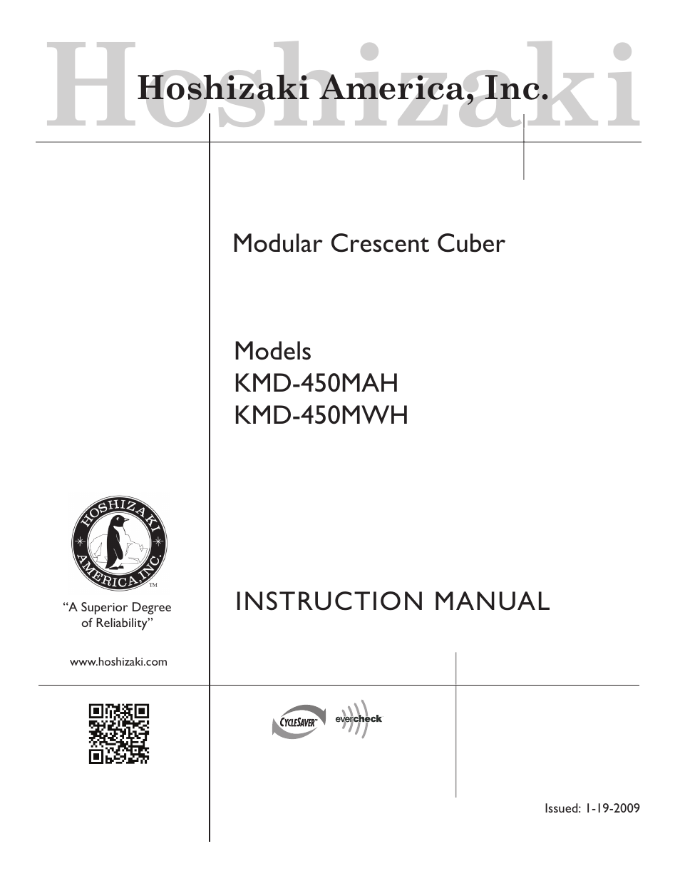 Hoshizaki KMD-450MAH User Manual | 25 pages