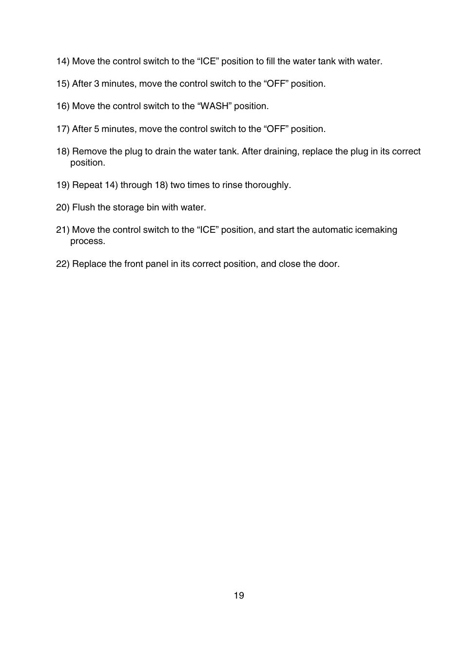 Hoshizaki SELF-CONTAINED CRESCENT CUBER KM-250BAF User Manual | Page 19 / 21