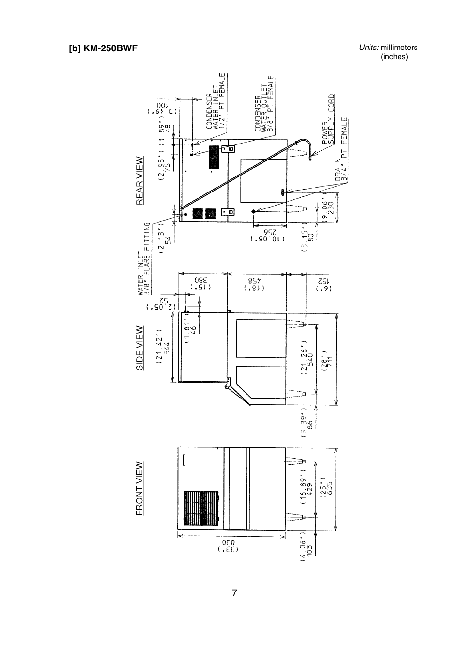 B] km-250bwf | Hoshizaki SELF-CONTAINED CRESCENT CUBER KM-250BAF User Manual | Page 7 / 21