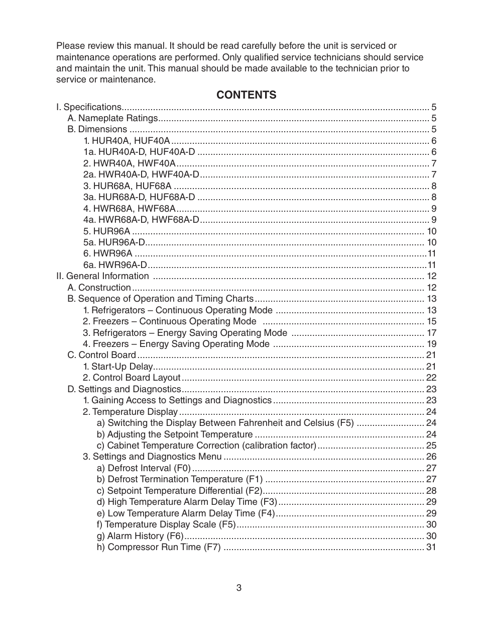 Hoshizaki HUR40A(-D) User Manual | Page 3 / 64