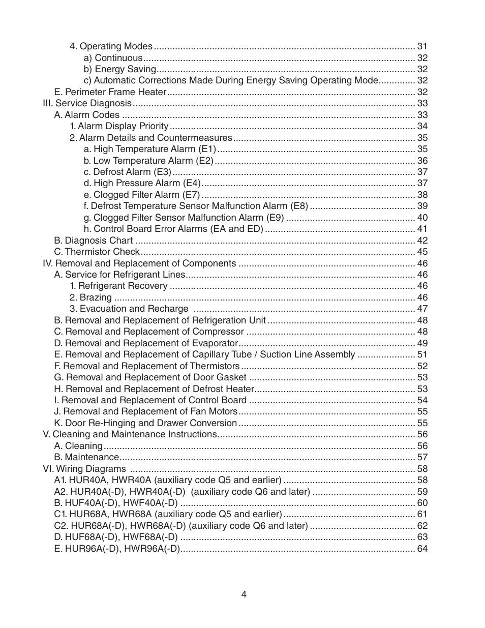 Hoshizaki HUR40A(-D) User Manual | Page 4 / 64