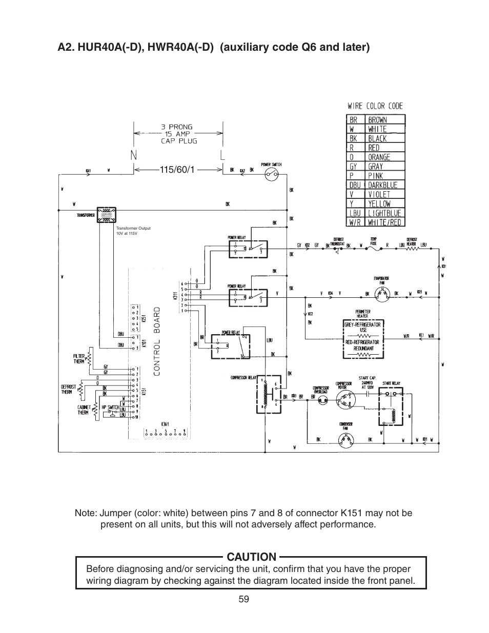 Caution | Hoshizaki HUR40A(-D) User Manual | Page 59 / 64