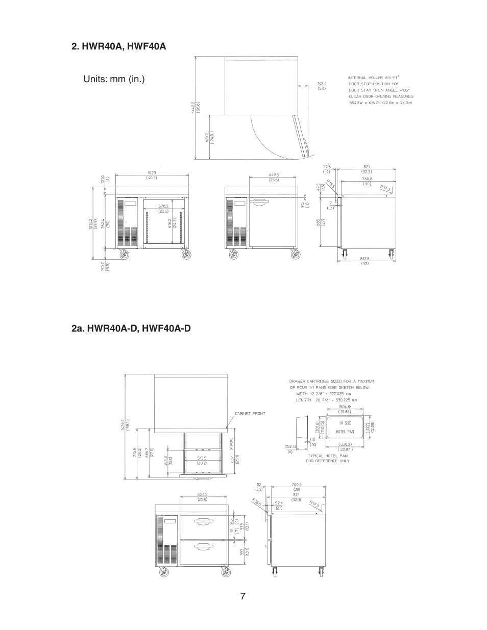 Hwr40a, hwf40a, 2a. hwr40a-d, hwf40a-d, Hwr40a, hwf40a 2a. hwr40a-d, hwf40a-d | Hoshizaki HUR40A(-D) User Manual | Page 7 / 64