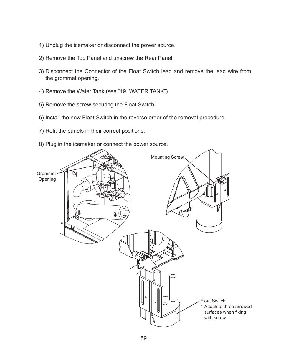 Float switch, Fig. 15 | Hoshizaki KM-61BAH User Manual | Page 64 / 84