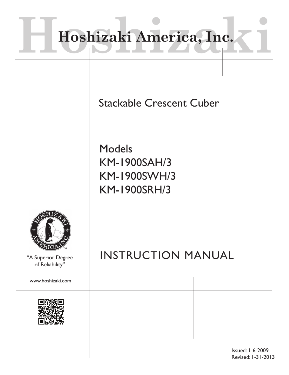 Hoshizaki KM-1900SAH/3 User Manual | 38 pages