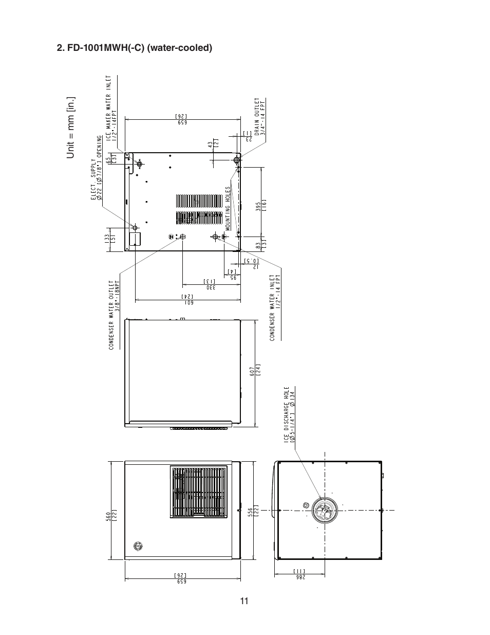 Fd-1001mwh(-c) (water-cooled) | Hoshizaki FD-1001MRH(-C) User Manual | Page 11 / 44