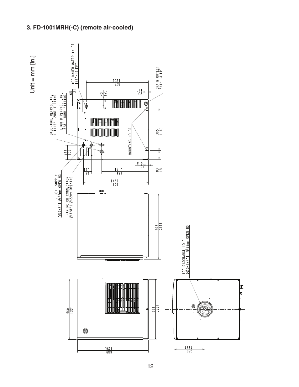 Fd-1001mrh(-c) (remote air-cooled) | Hoshizaki FD-1001MRH(-C) User Manual | Page 12 / 44