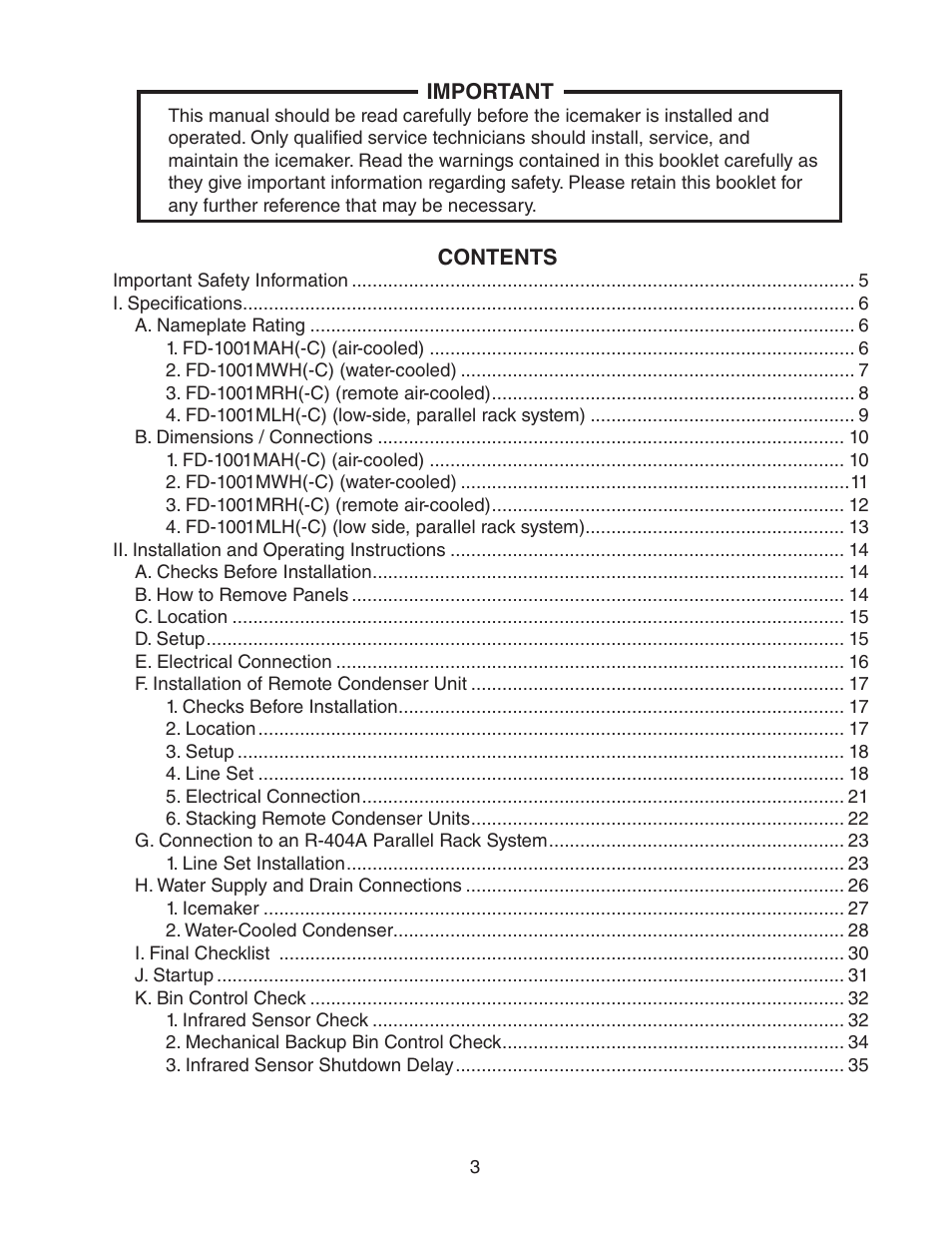 Hoshizaki FD-1001MRH(-C) User Manual | Page 3 / 44