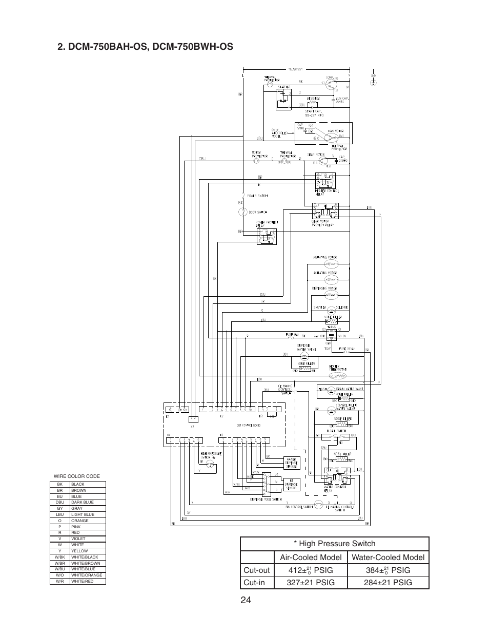 Dcm-750bah-os, dcm-750bwh-os, Psig 384 | Hoshizaki CUBELET ICEMAKER/DISPENSER DCM-750BAH-OS User Manual | Page 24 / 69